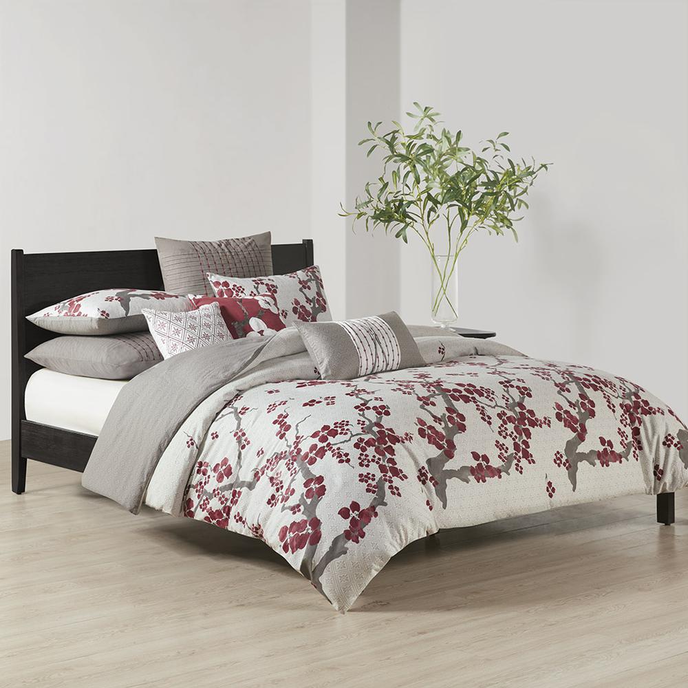 Cherry Blossom Euro Sham, Grey color. Picture 5