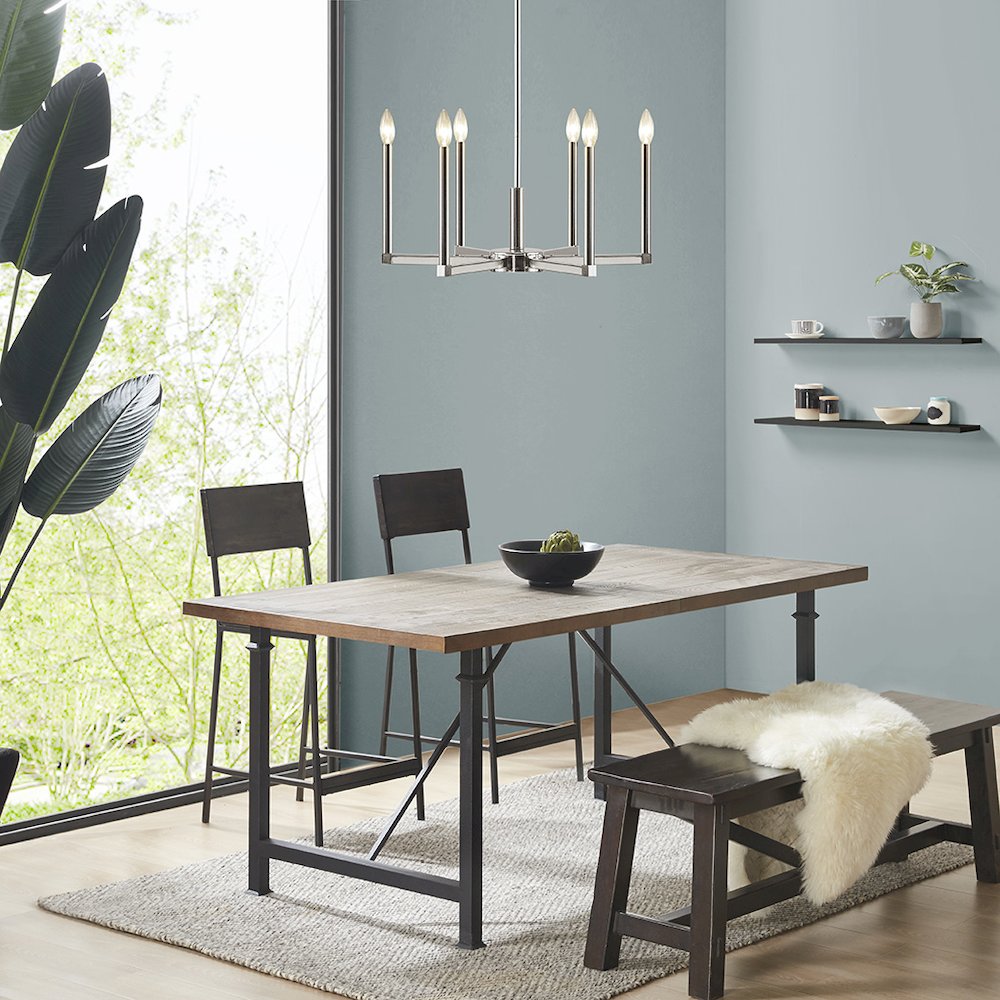 6-Light Contemporary Candelabra Styled Chandelier. Picture 1