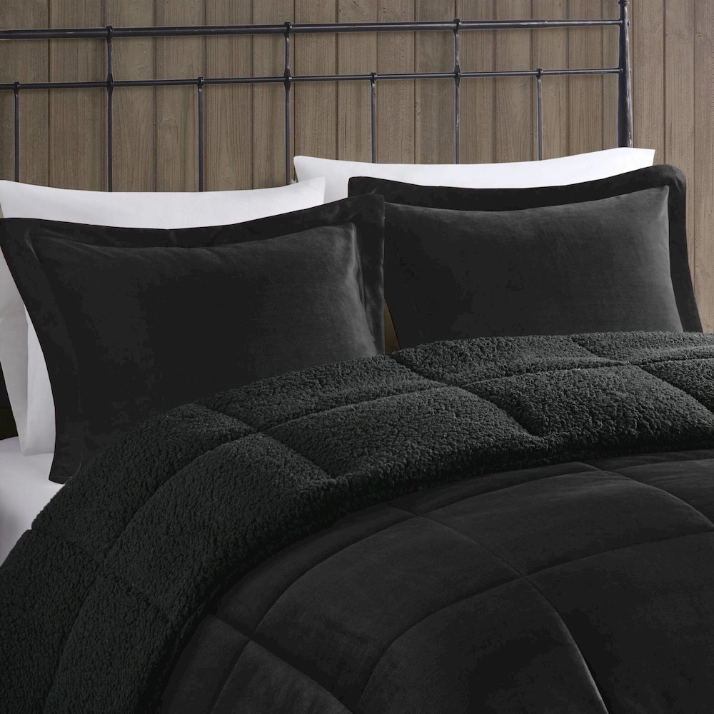 Plush to Sherpa Down Alternative Comforter Set. Picture 5
