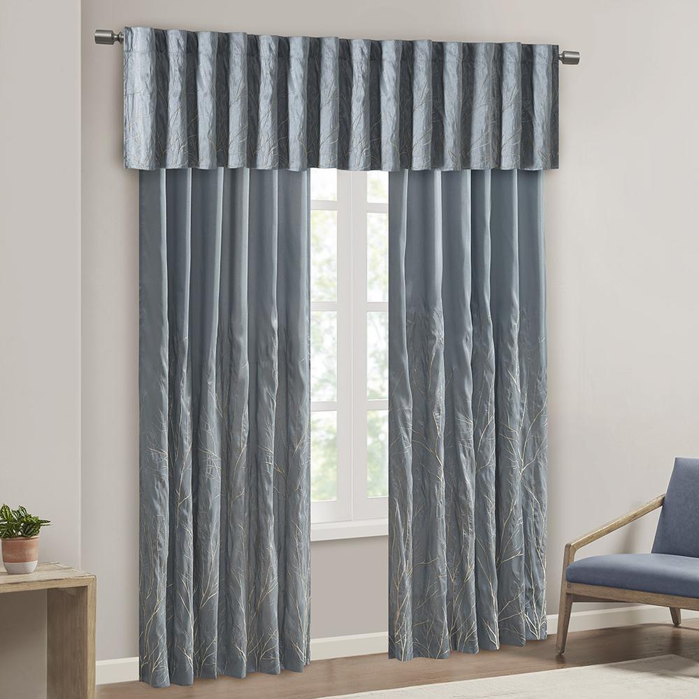 Faux Silk Embroidered Window Valance. Picture 1