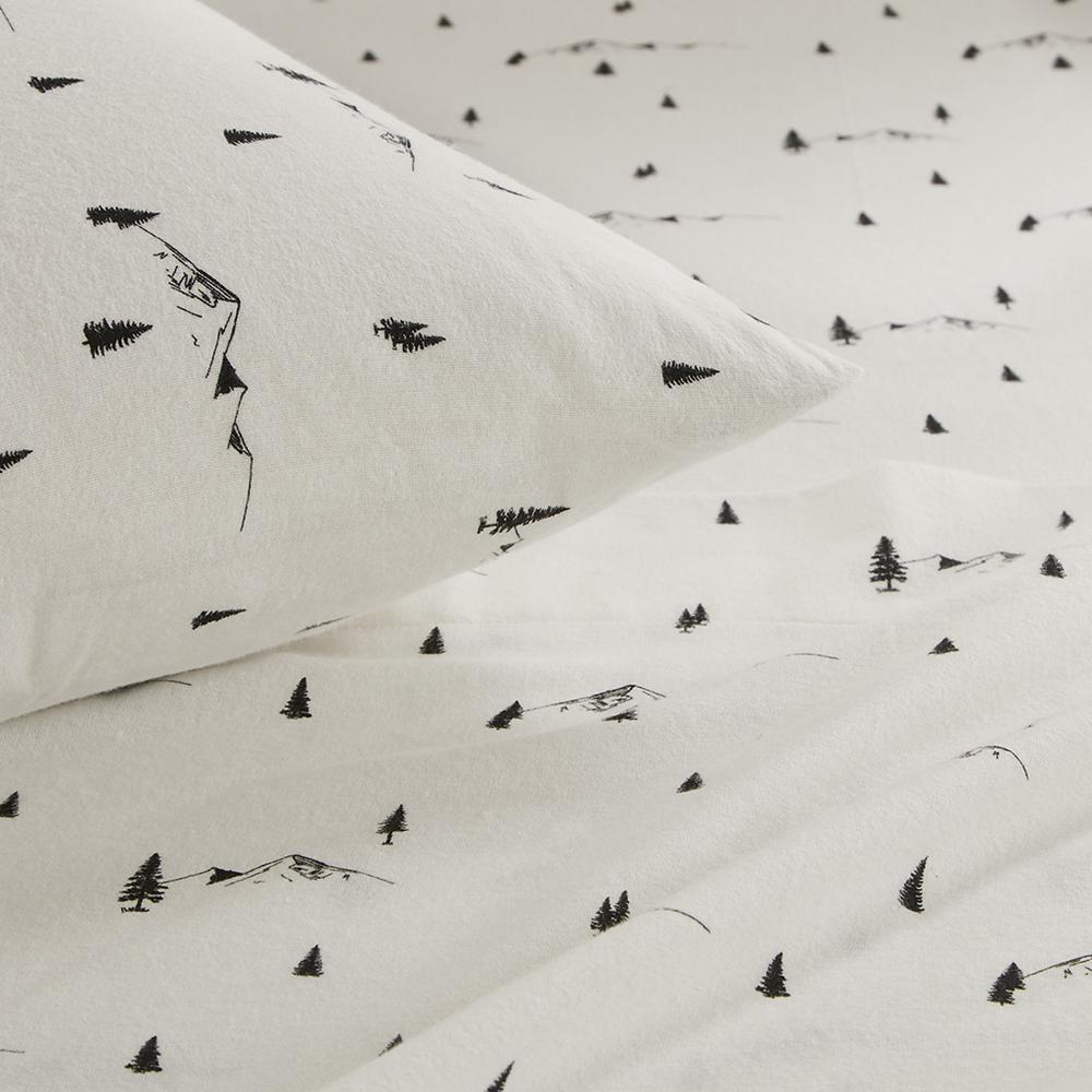 Cotton Flannel Sheet Set, Black Pine Trees color. Picture 5