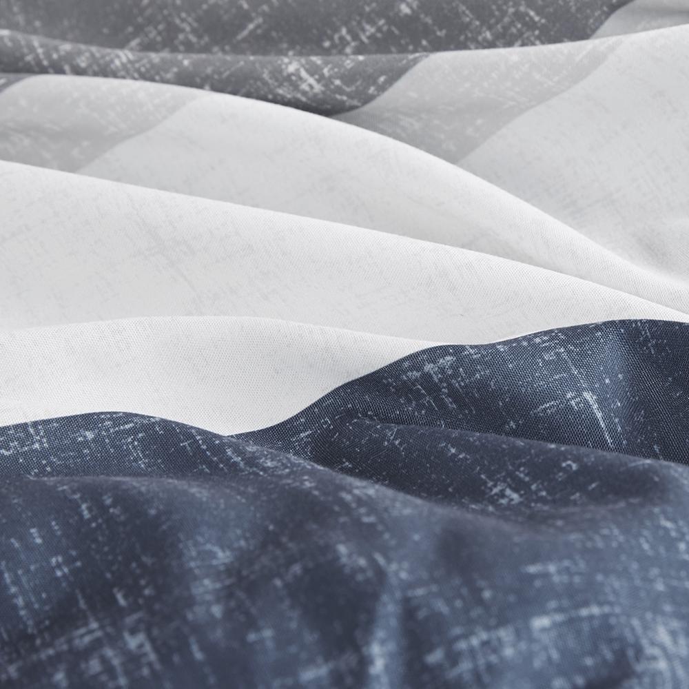 Jaxon Stripe Comforter Set with Bed Sheets, Blue/Grey color. Picture 5
