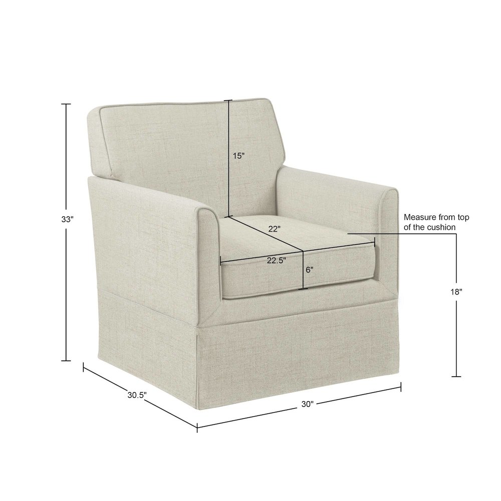 Paula Slipcover Accent Armchair, Cream color. Picture 4