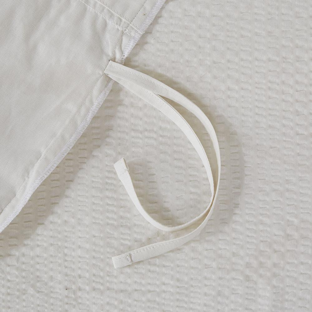 3 Piece Cotton Seersucker Duvet Cover Set. Picture 2
