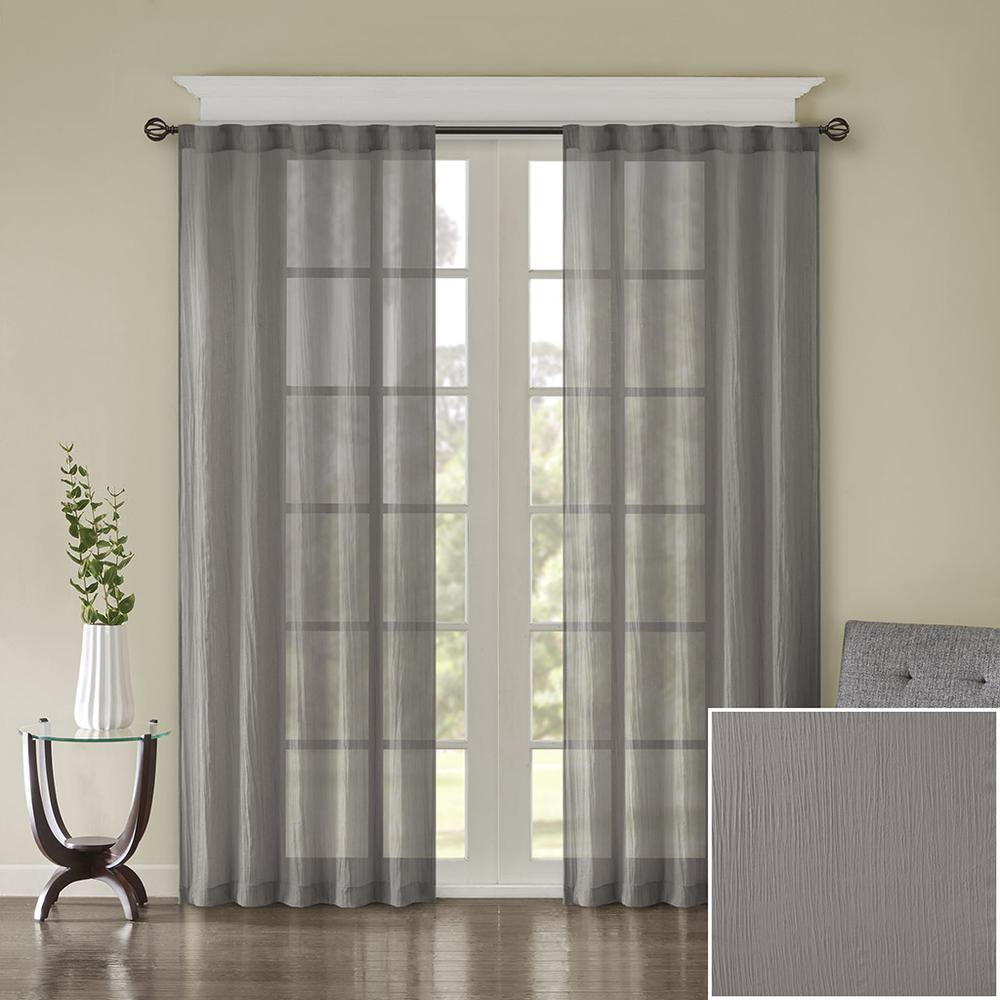 Solid Crushed Curtain Panel Pair. Picture 4