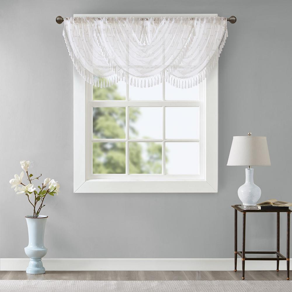 Diamond Sheer Embroidered Waterfall Valance. Picture 2