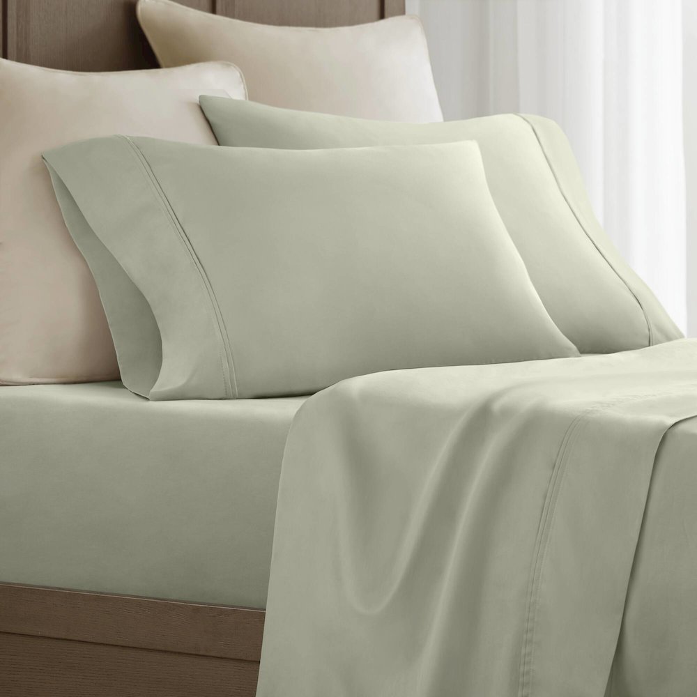 Sateen Pillowcase Set, Sage color. Picture 2