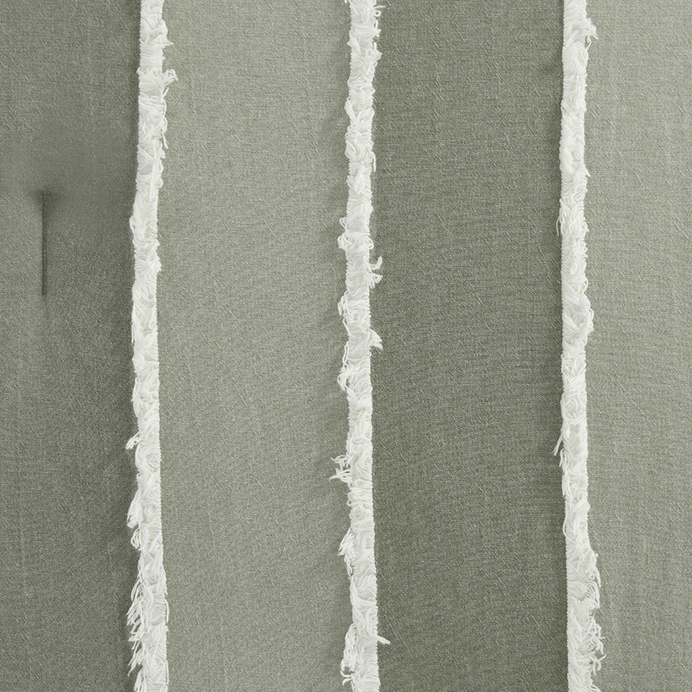 Shay 3 Piece Striped Cotton Comforter Set, Sage color. Picture 3