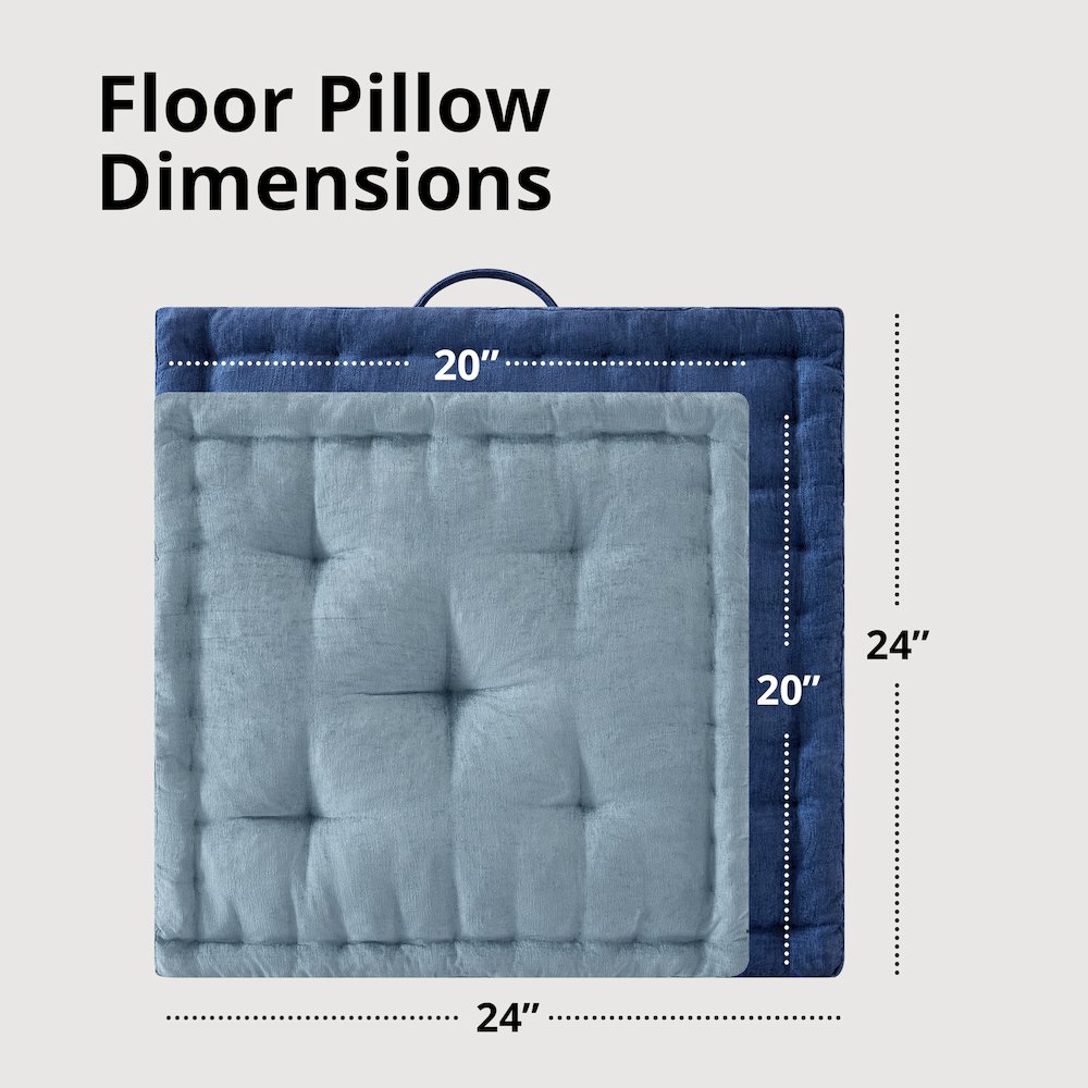 Poly Chenille Square Floor Pillow Cushion. Picture 2