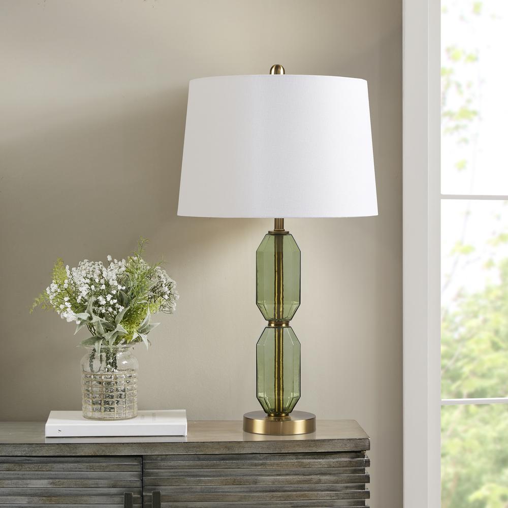 Faceted Green Glass Table Lamp. Picture 4