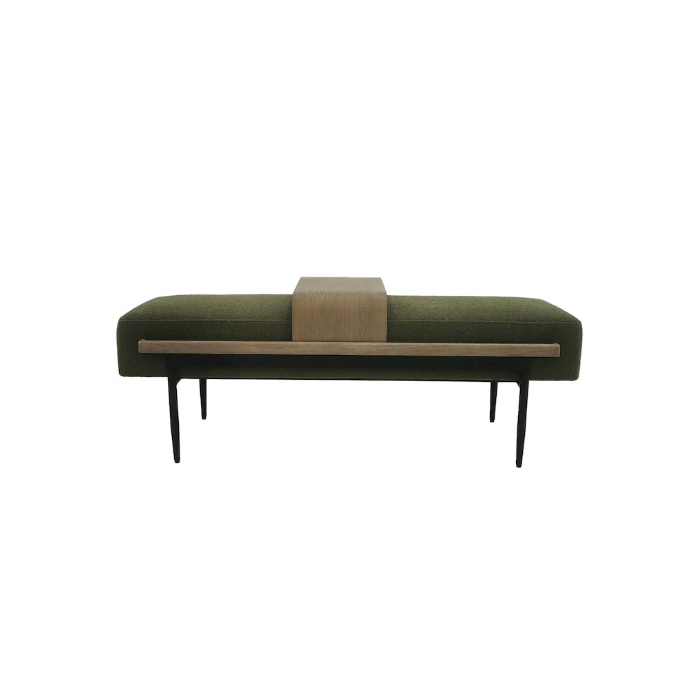 Perry Cocktail Ottoman with slide tray, Green color. Picture 2