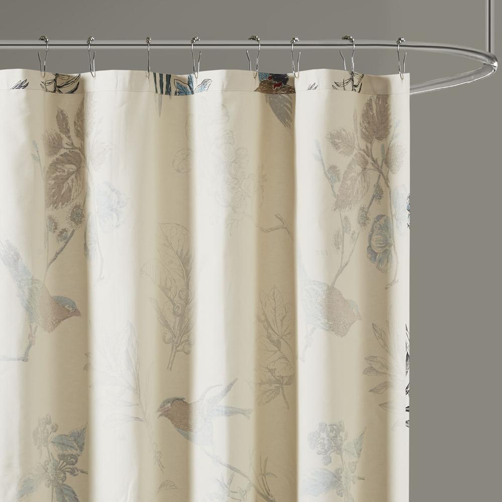 Printed Cotton Shower Curtain. Picture 2