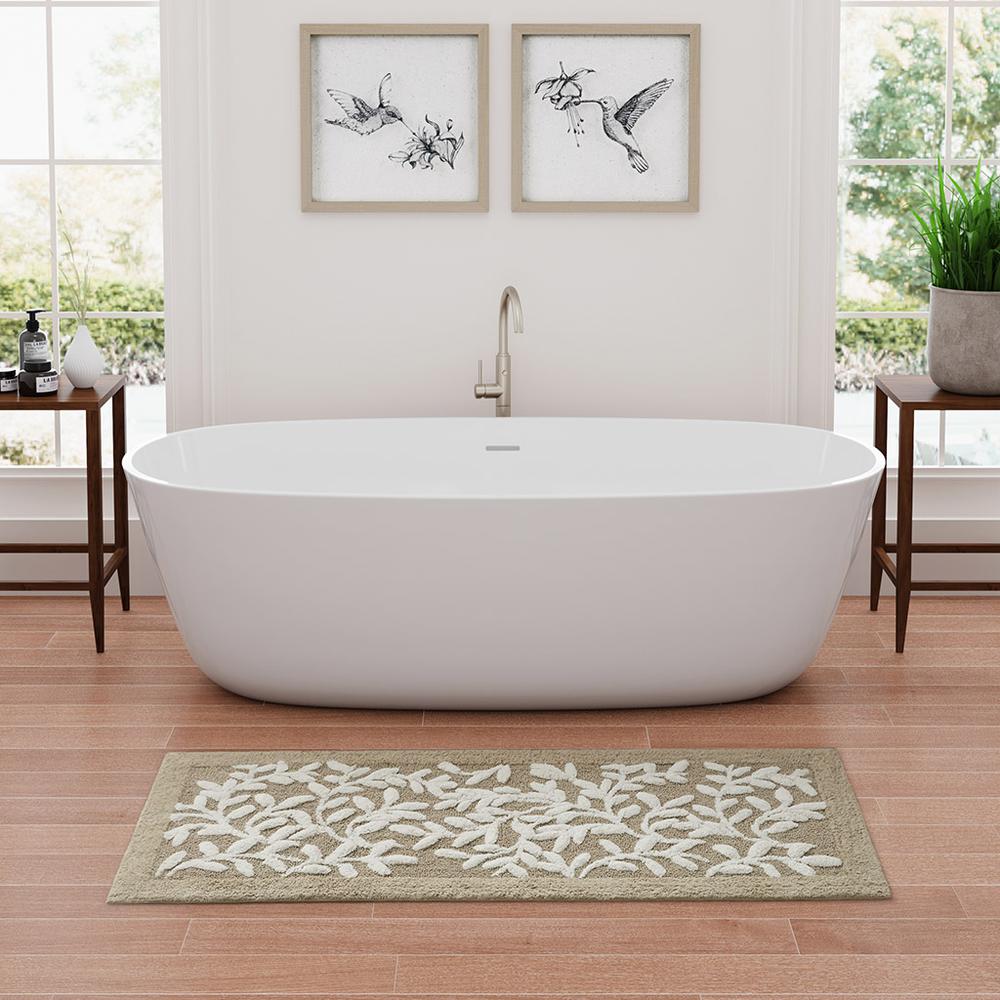 Serene Cotton Tufted Bath Rug, Taupe color. Picture 4