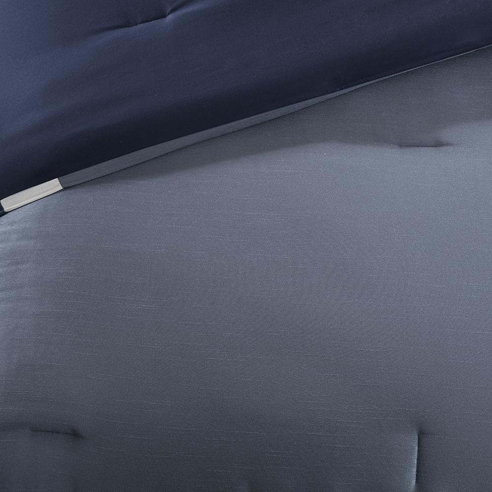 Genevieve 7 Piece Comforter Set, Navy color. Picture 3
