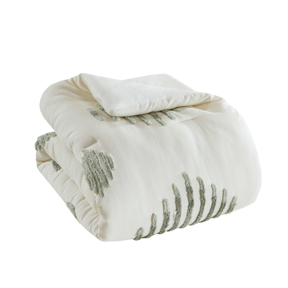 3 Piece Cotton Blend Chenille Comforter Set. Picture 5
