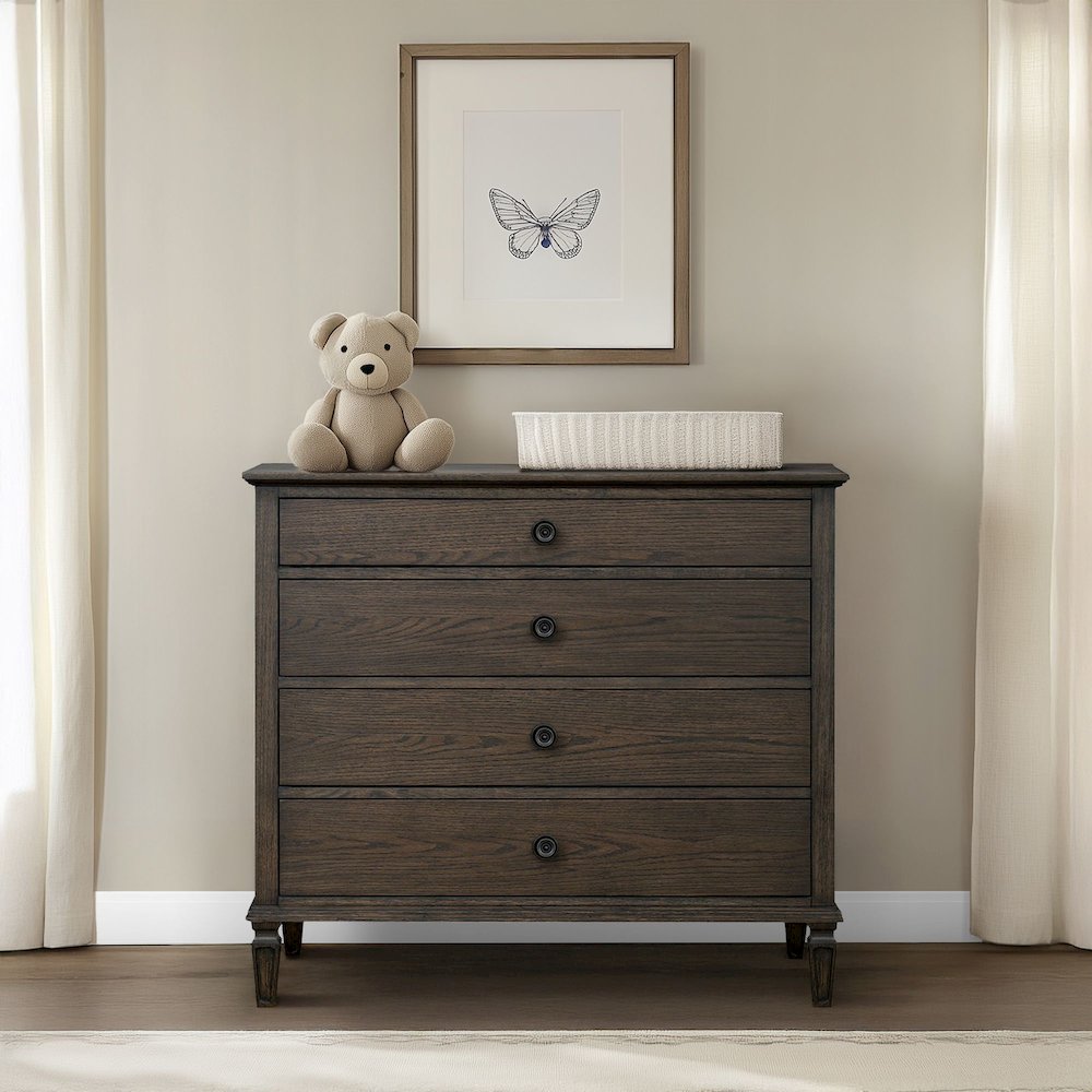 Victoria 4-drawer wood dresser (40"), Antique Brown color. Picture 5