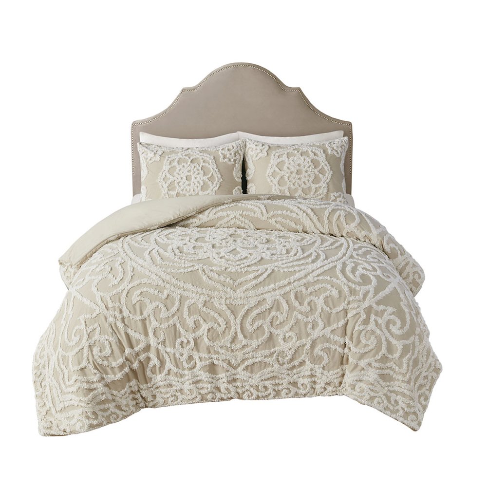 3 piece Tufted Cotton duvet cover set. Picture 5