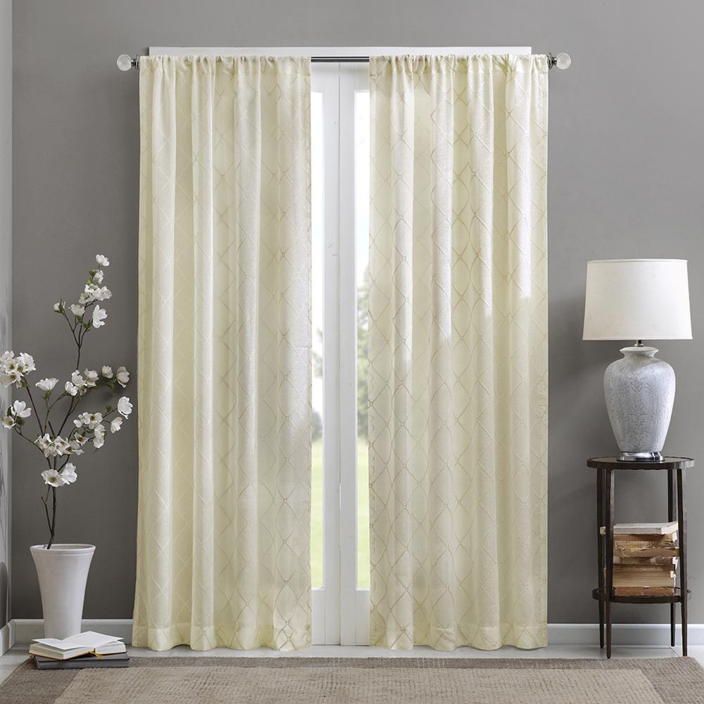 Diamond Sheer Window Curtain Panel. Picture 1