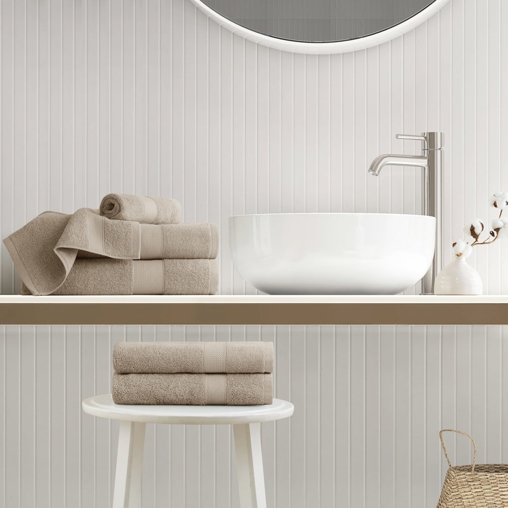 500GSM Plush 6pc Towel Set, Beige color. Picture 1