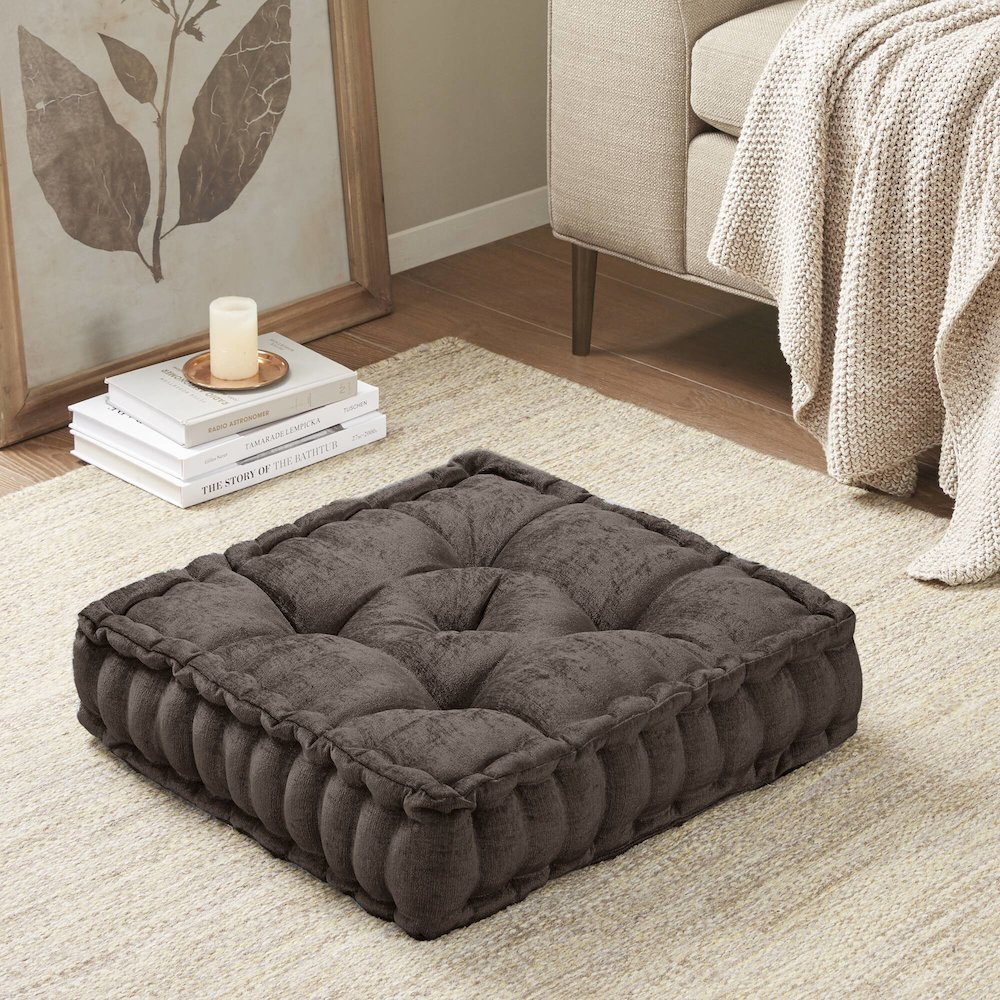 Azza Poly Chenille Square Floor Pillow Cushion Compress Pack. Picture 2