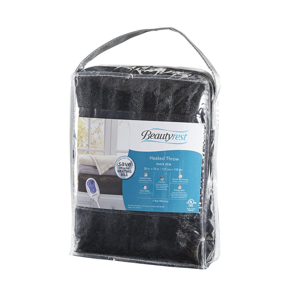 Faux Fur Heated Throw. Picture 3