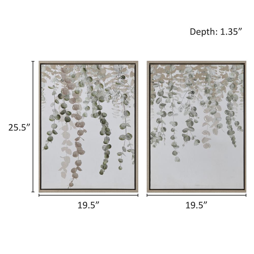 Eucalyptus 2-piece Framed Canvas Wall Decor Set. Picture 2