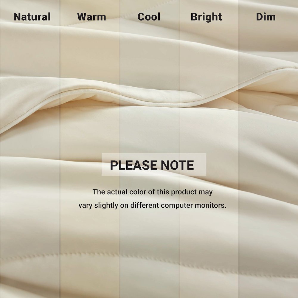 Reversible Tencel Comforter Blanket, Ivory color. Picture 3