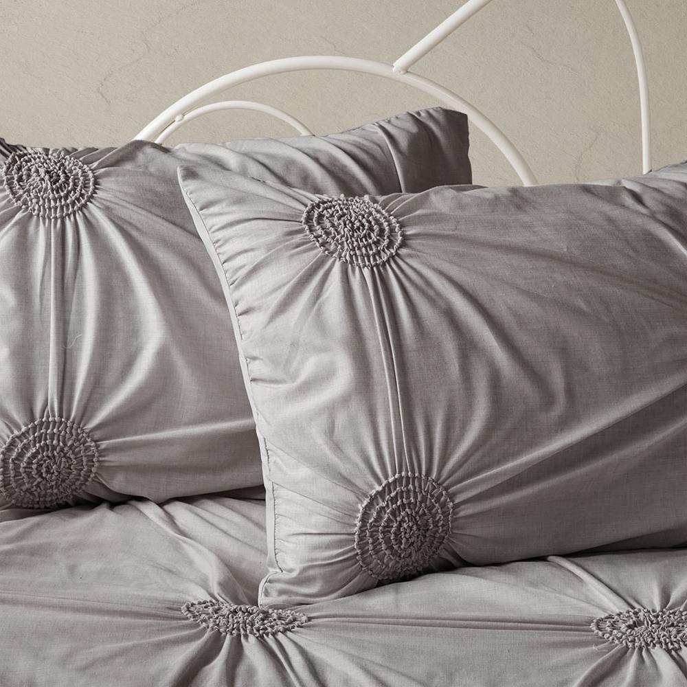 Leila 6 Piece Reversible Daybed Cover Set, Dark Gray color. Picture 3