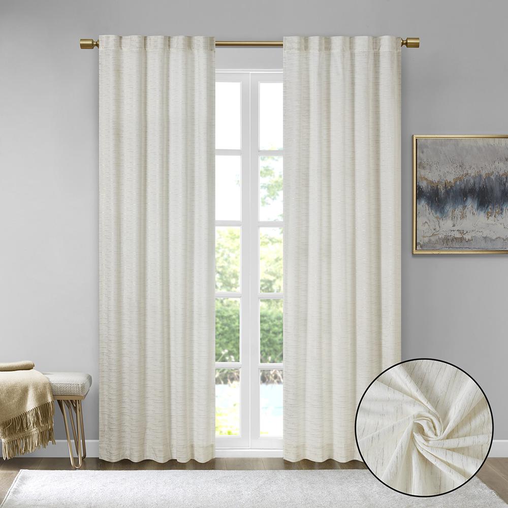 Metallic Printed Poly Velvet Rod Pocket/Back Tab Window Panel Pair. Picture 1
