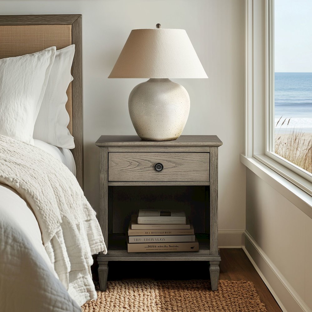 Victoria Nightstand, Reclaimed Grey color. Picture 2