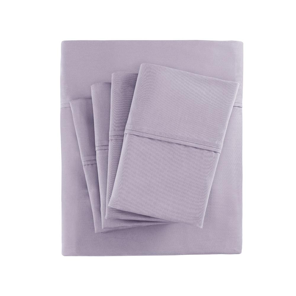 800 Thread Count Cotton Blend Sateen Sheet Set, Purple color. Picture 5