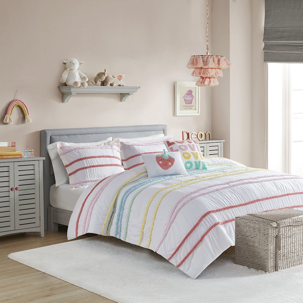 Cotton Comforter Set with Chenille Trim. Picture 3