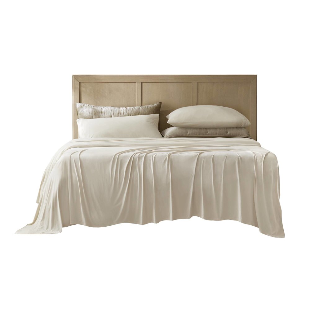 Stretch Jersey Sheet Set, Ivory color. Picture 2