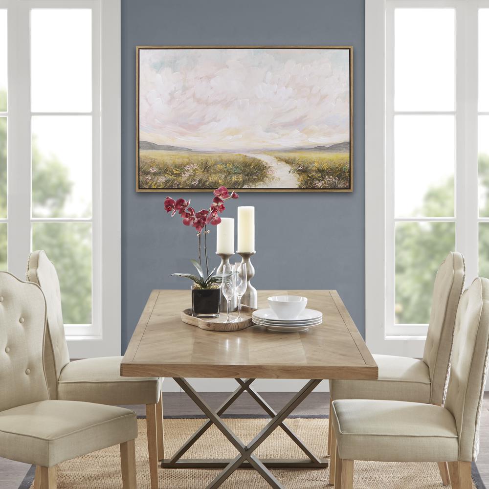 Hand Embellished Framed Canvas Abstract Landscape Wall Art. Picture 5