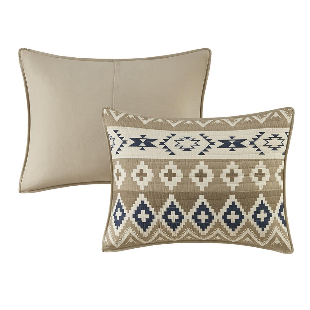 Montana Printed Cotton Oversized Quilt Mini Set, Tan color. Picture 5