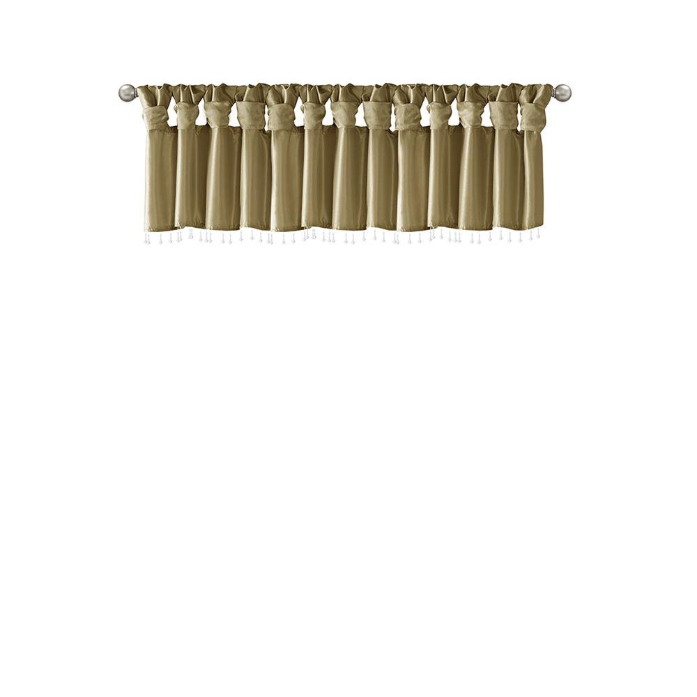 Lightweight Faux Silk Valance With Beads. Picture 5