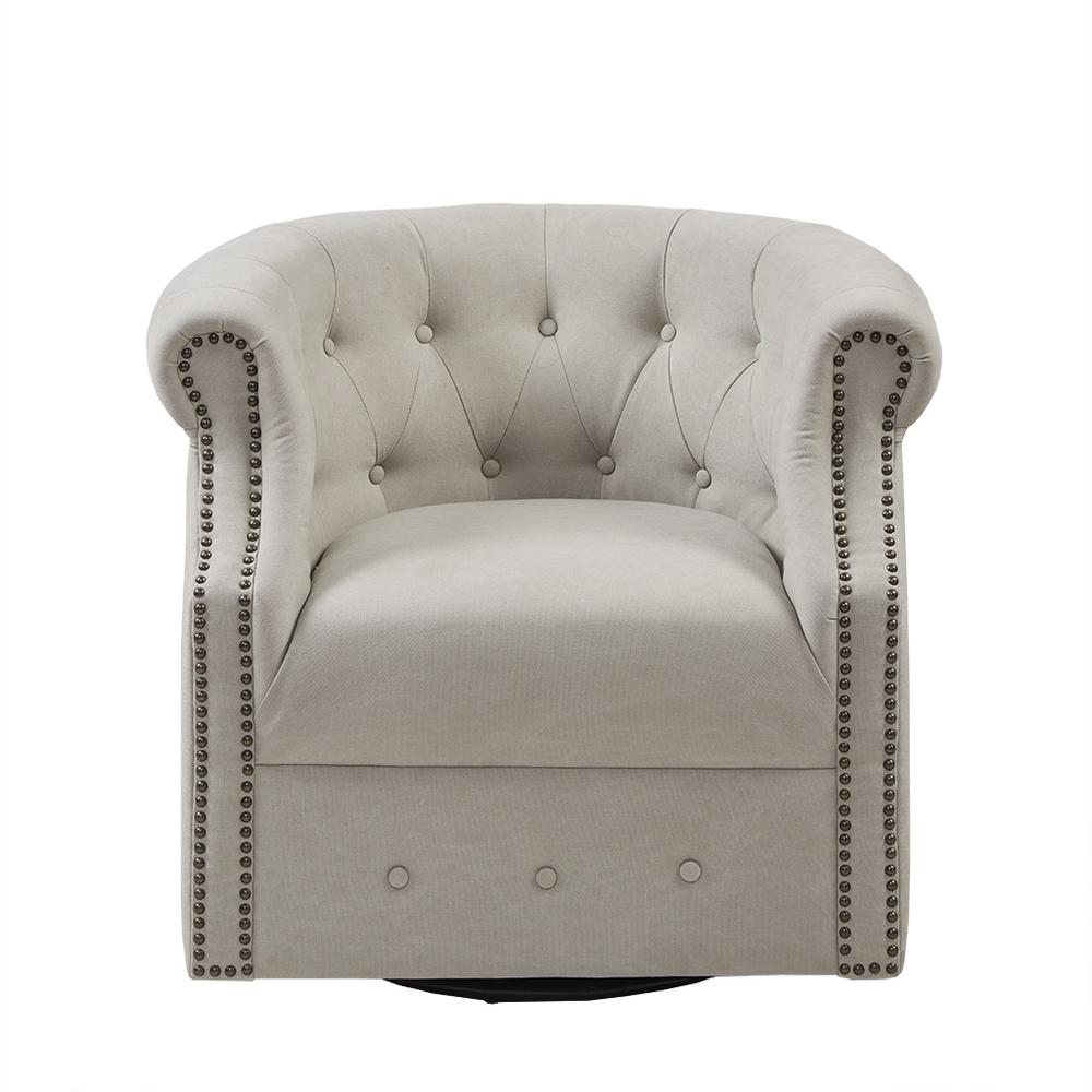 Transitional Swivel Barrel Chair, Belen Kox. Picture 1