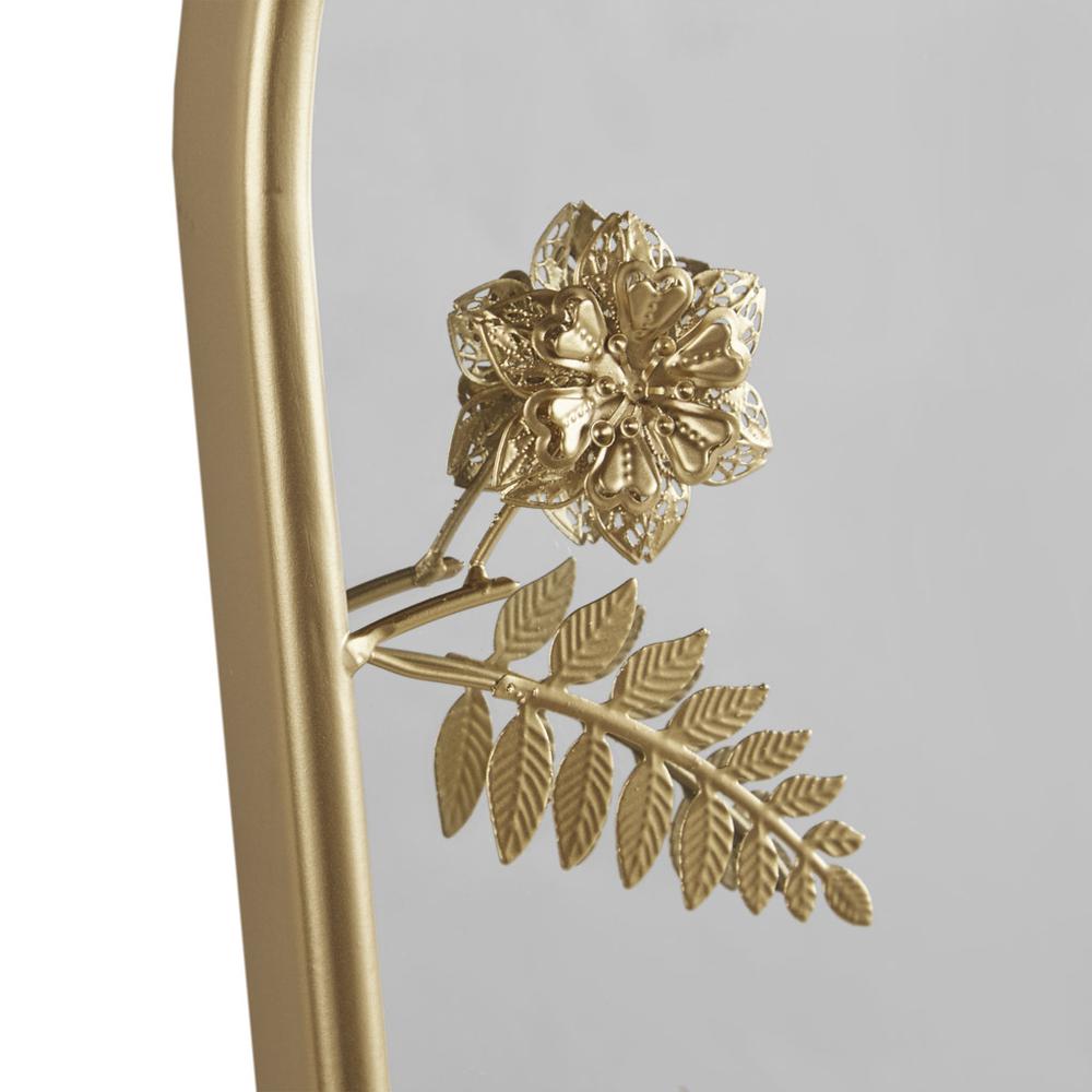 Arched Metal Floral Wall Mirror. Picture 1