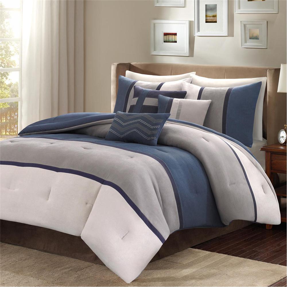 Blue Microsuede 7-Piece Comforter Set, Belen Kox. Picture 2