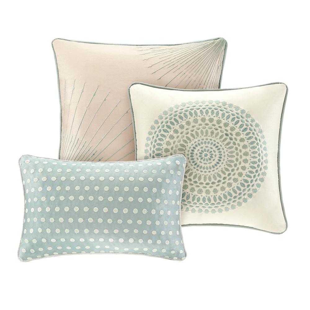 Baxter 7 Piece Jaquard Comforter Set, Seafoam/Sage color. Picture 3