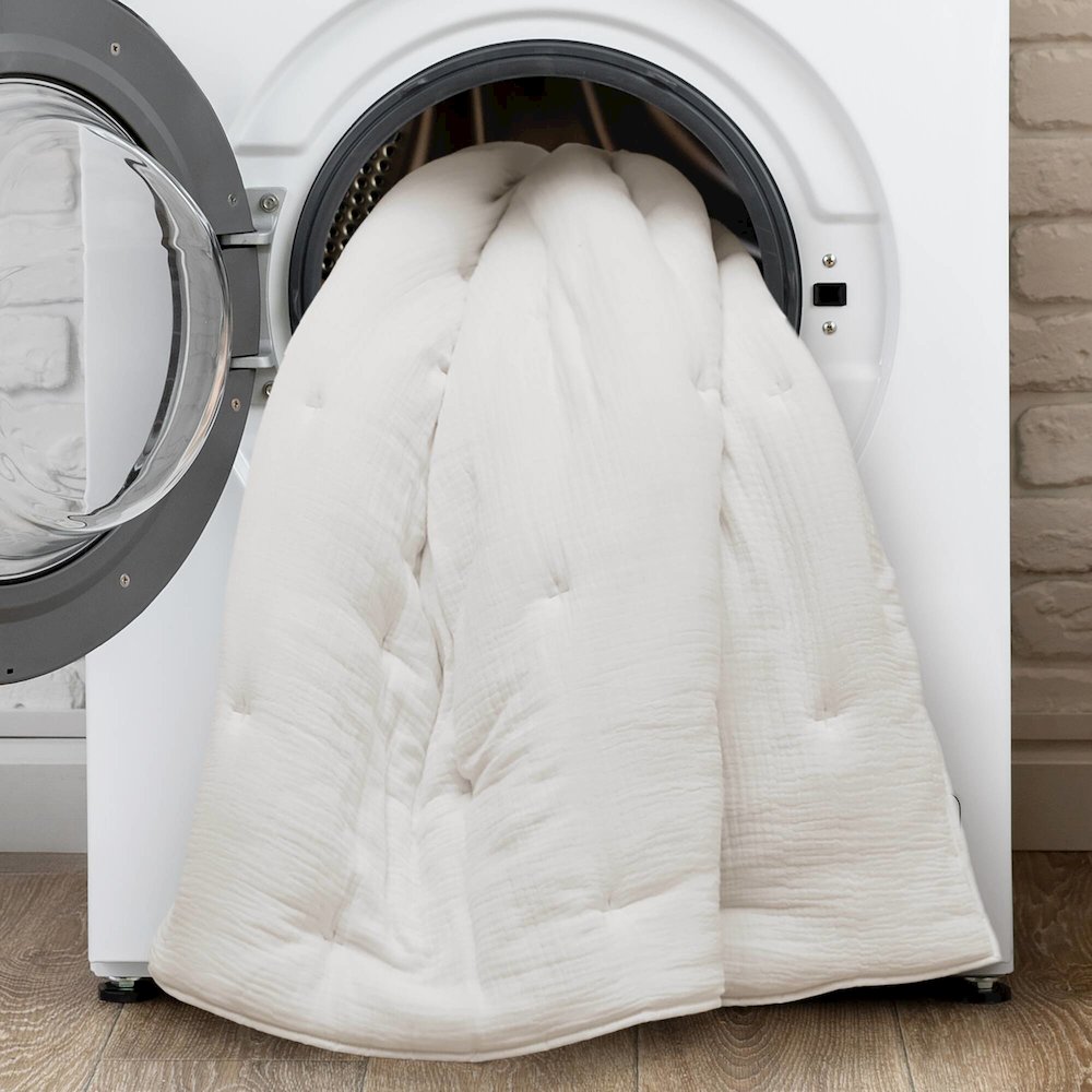 Breeze Cotton Gauze  Embroidered Euro Sham, White color. Picture 4