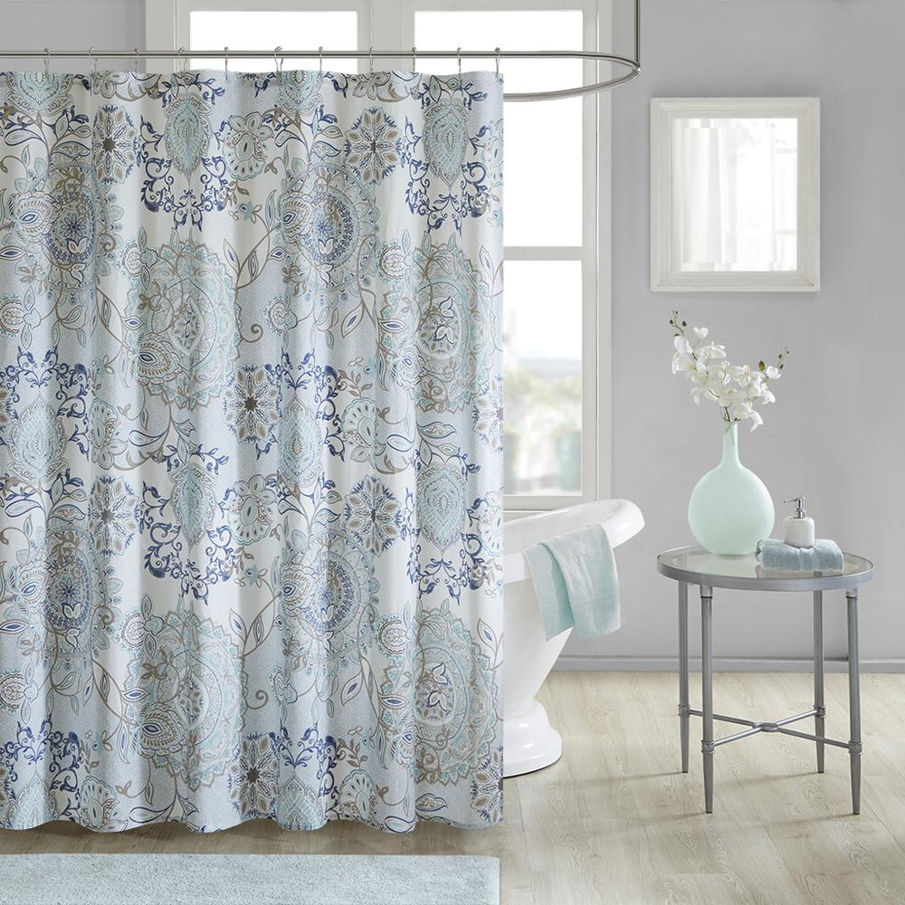 Printed Cotton Shower Curtain. Picture 4