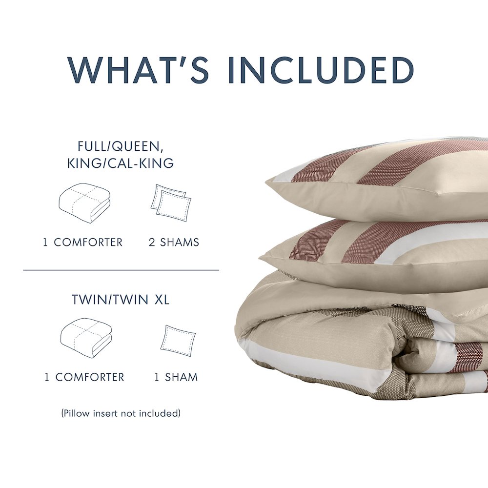 Blais Stripe Textured Print Comforter Set. Picture 2