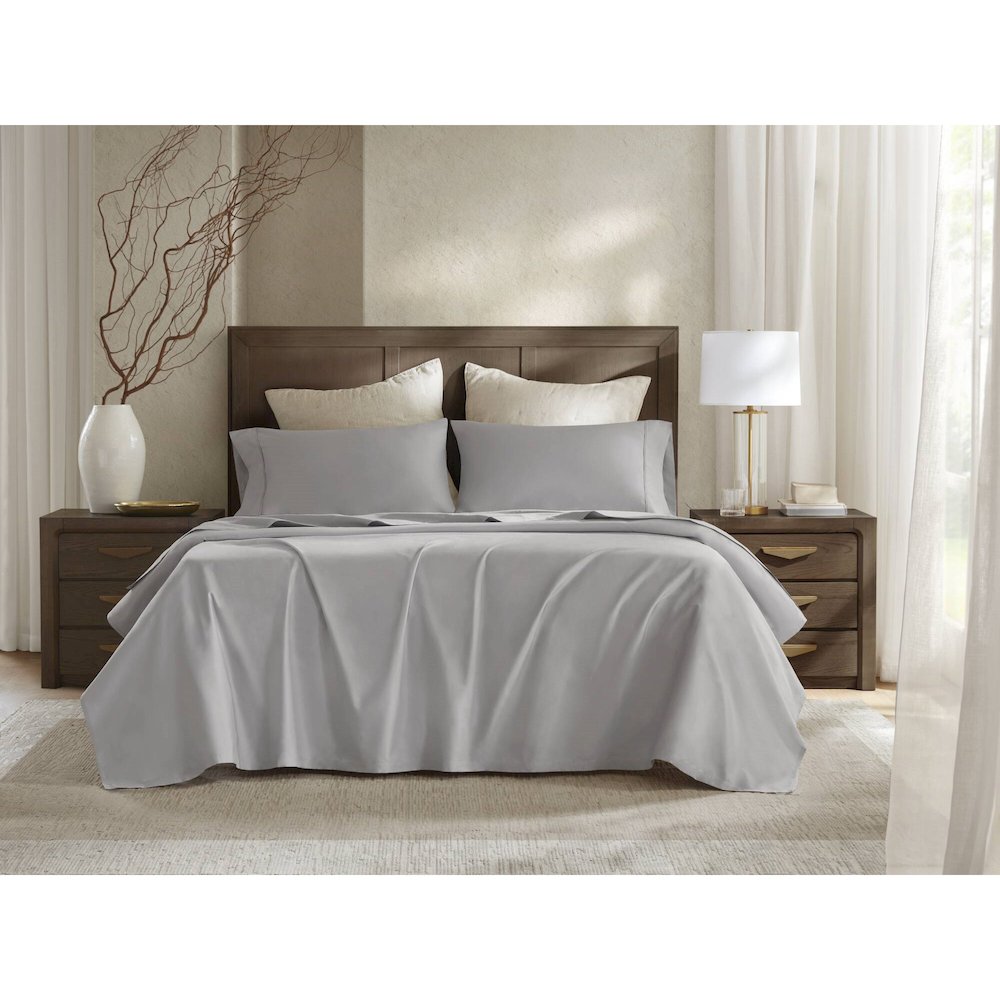 Sateen Sheet Set, Gray color. Picture 2