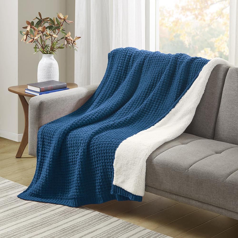 Waffle Knit Chenille Throw. Picture 1