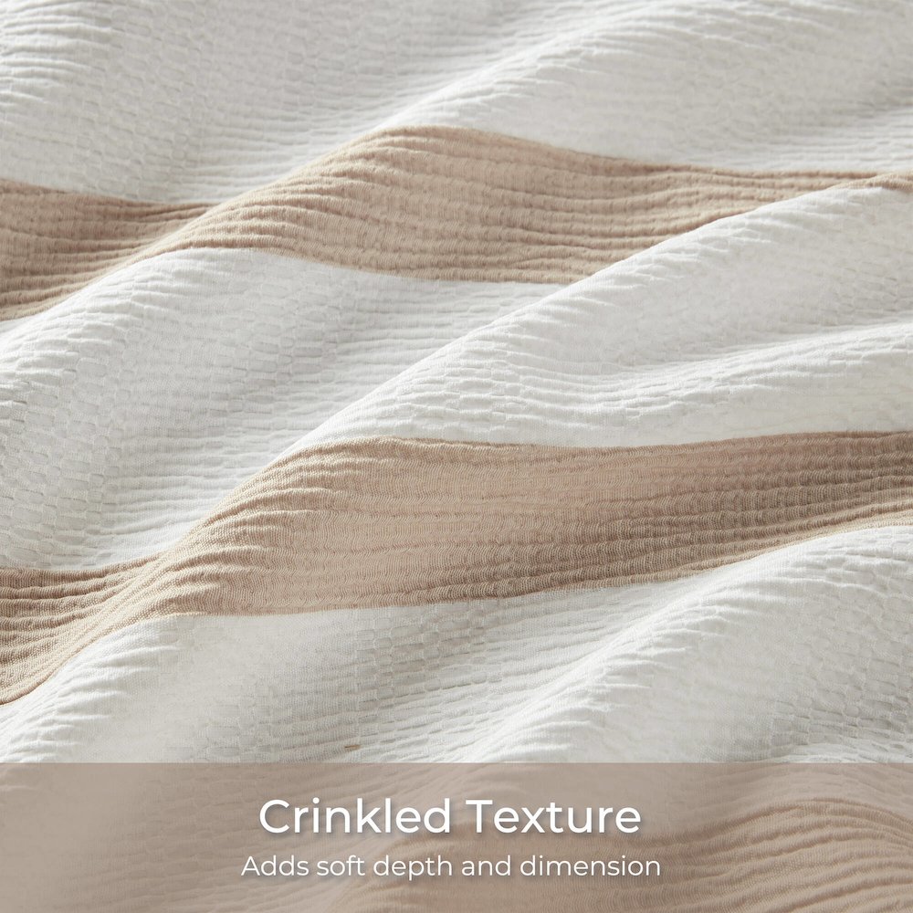 Merritt Yarn-dyed striped comforter, Taupe color. Picture 4