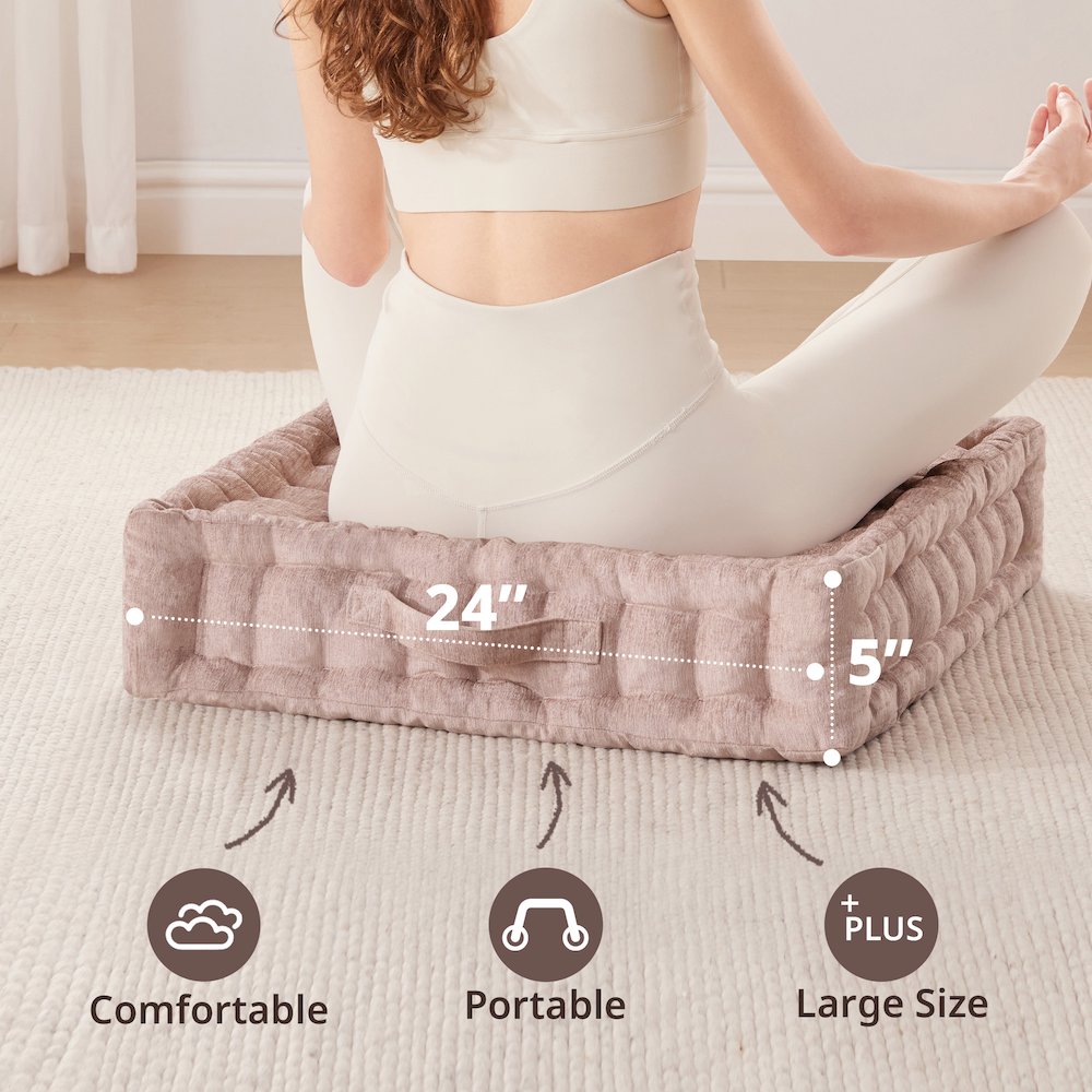 Poly Chenille Square Floor Pillow Cushion. Picture 5