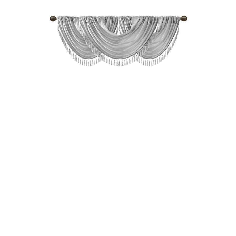 Faux Silk Waterfall Embellished Valance. Picture 2