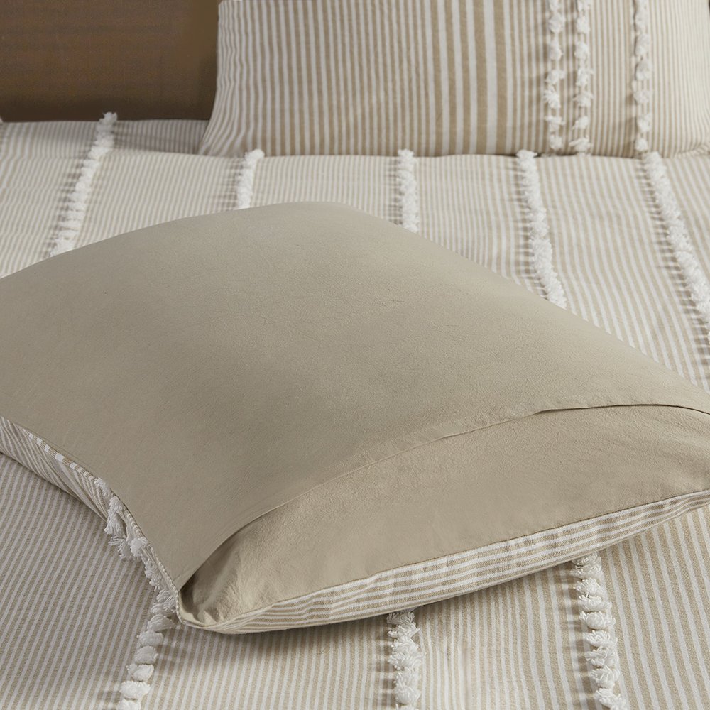 3 Piece Cotton Yarn Dyed Duvet Cover Set. Picture 2
