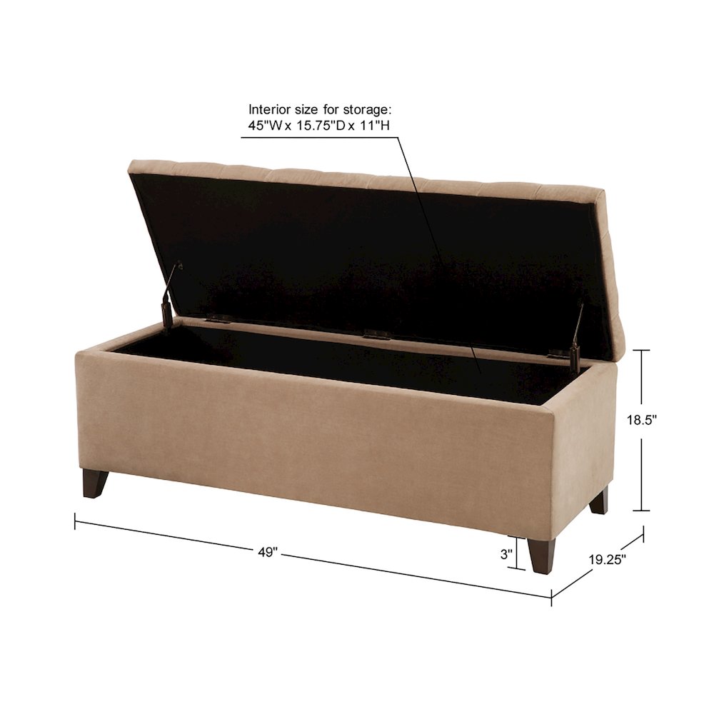 Tufted Top Soft Close Storage Bench. Picture 1